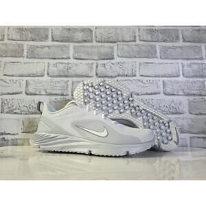 Nike Alpha Huarache 8 Pro Turf Lacrosse White Platinum CZ6559110 Men's Size 9.5